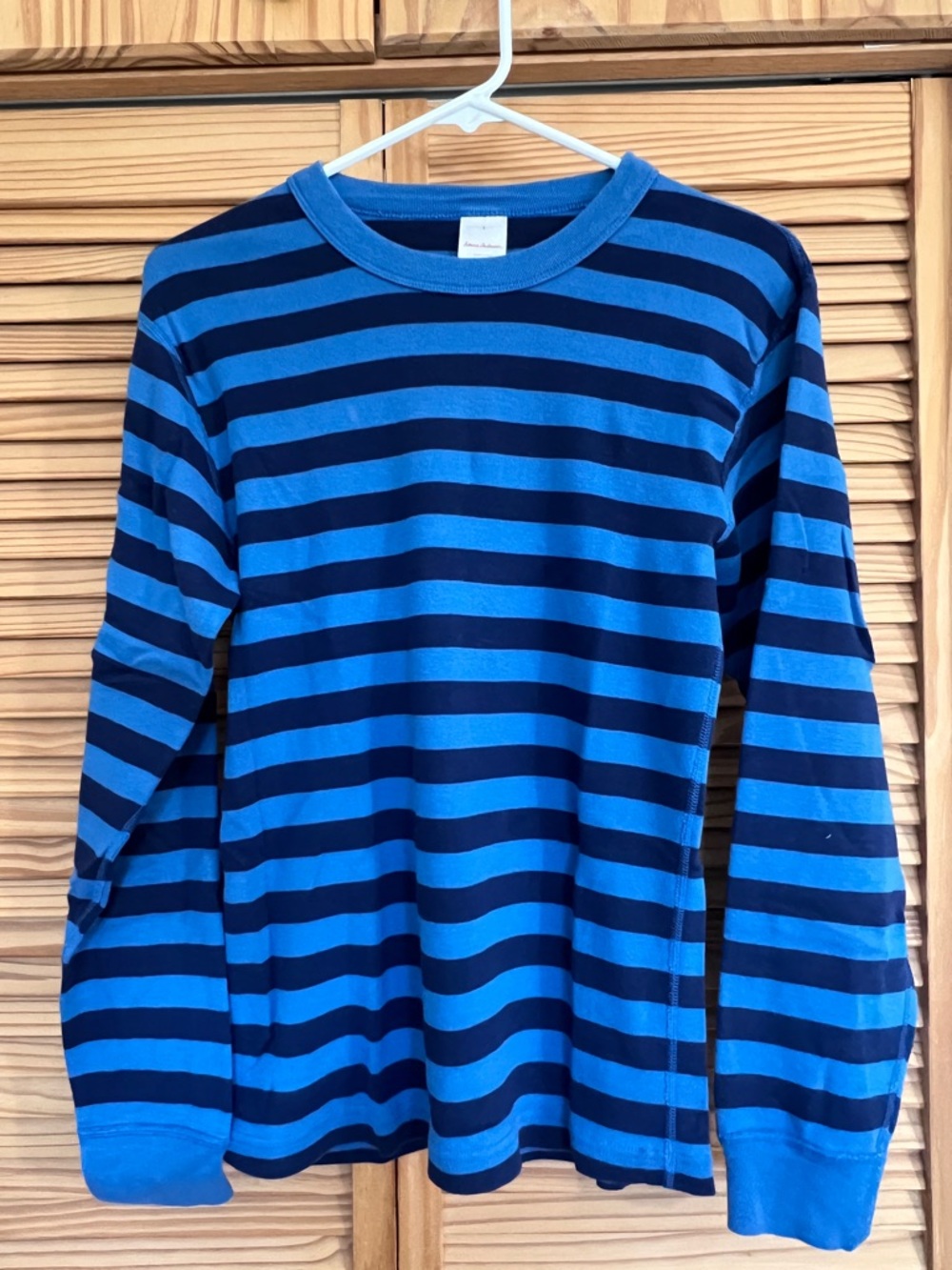 Hanna Andersson Blue and Navy Striped Long-Sleeve Tee